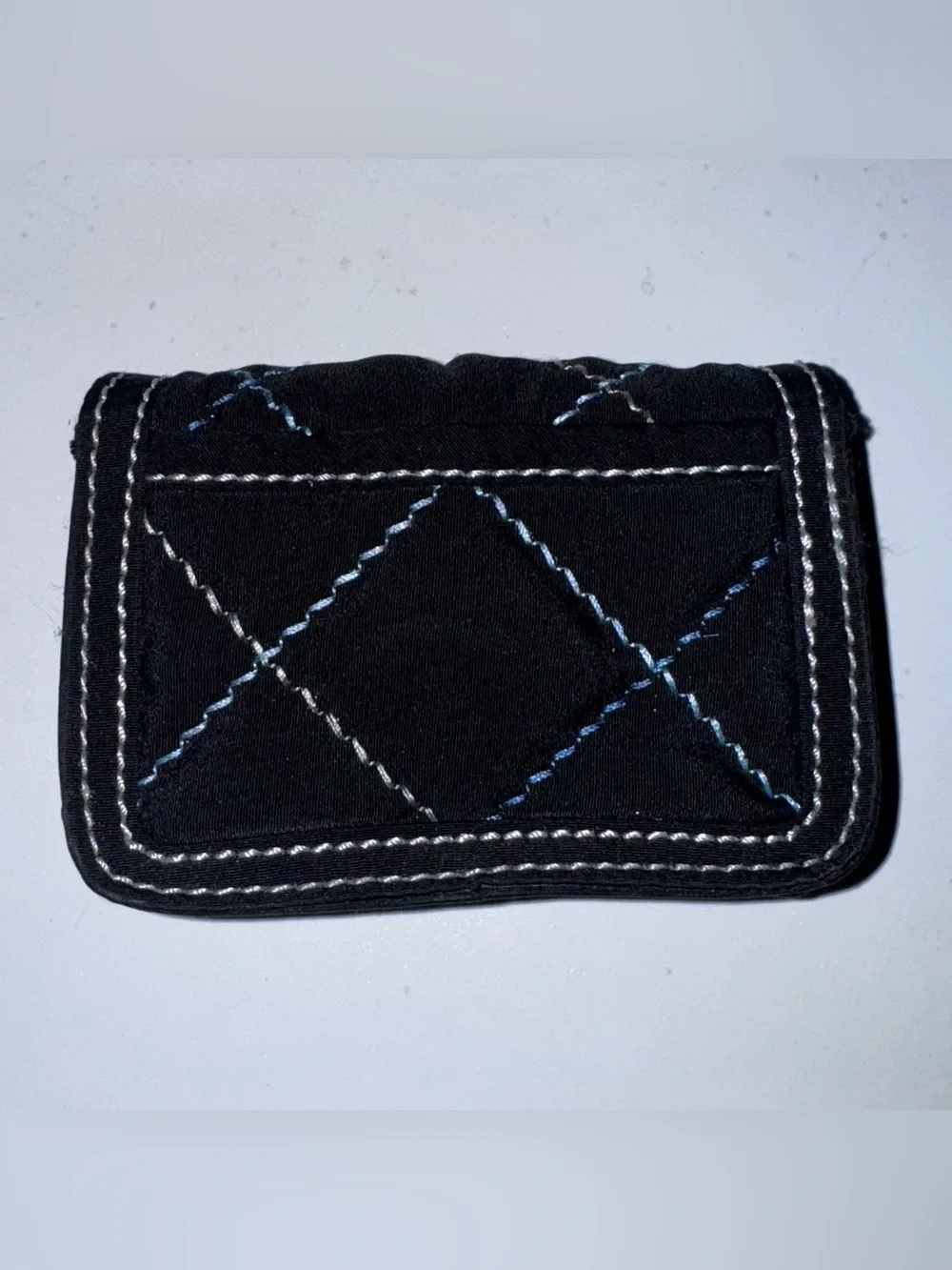 Vera Bradley Black Mini Cardholder Quilted Pouch